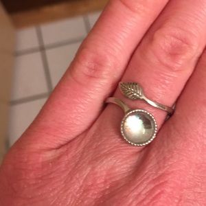 Silver moonstone ring